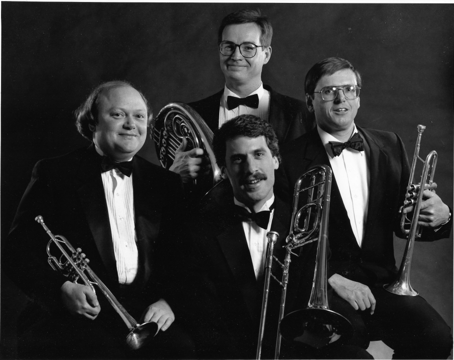 Portneuf Brass Quartet (c. 1992): Dr. Randy Earles and Mr. Tom Banyas, trumpets; Mr. Craig Knutson, horn; Dr. Patrick Brooks, trombone