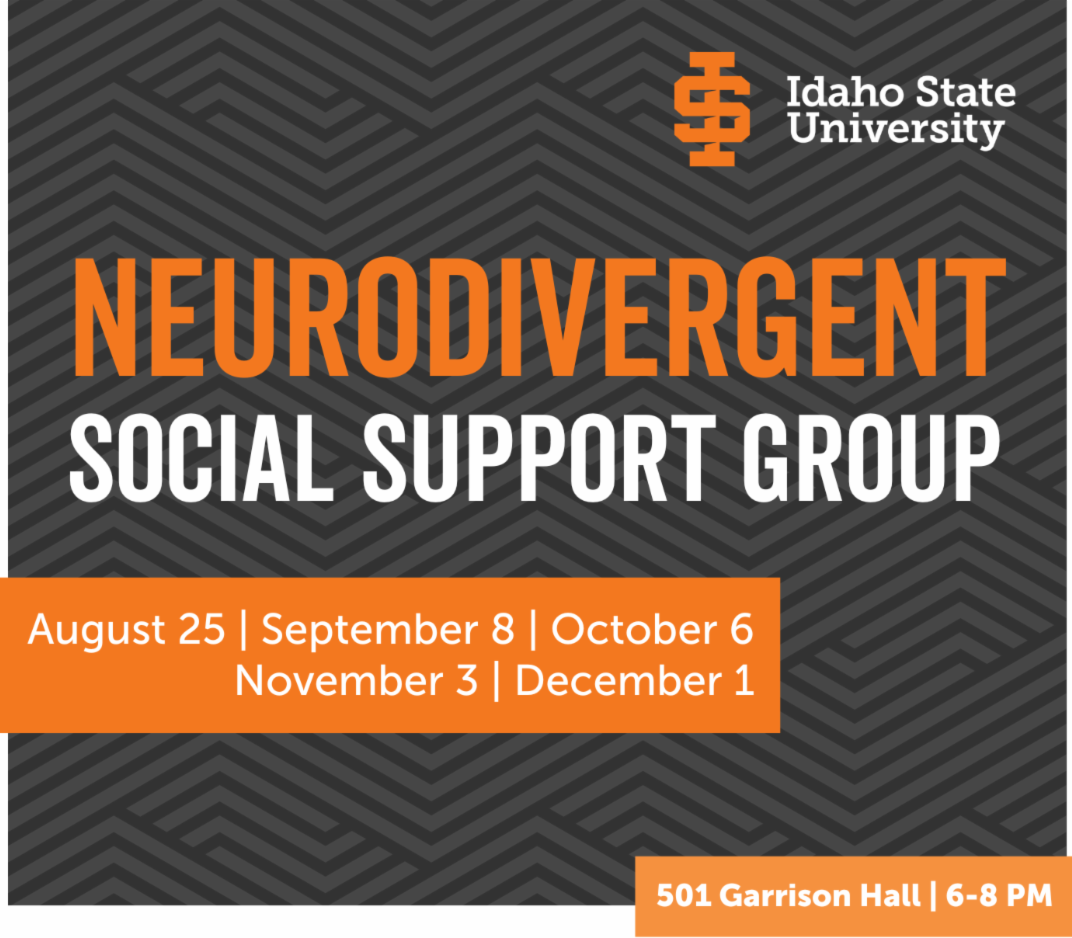 Graphic with text that says Neurodivergent Social Support Group