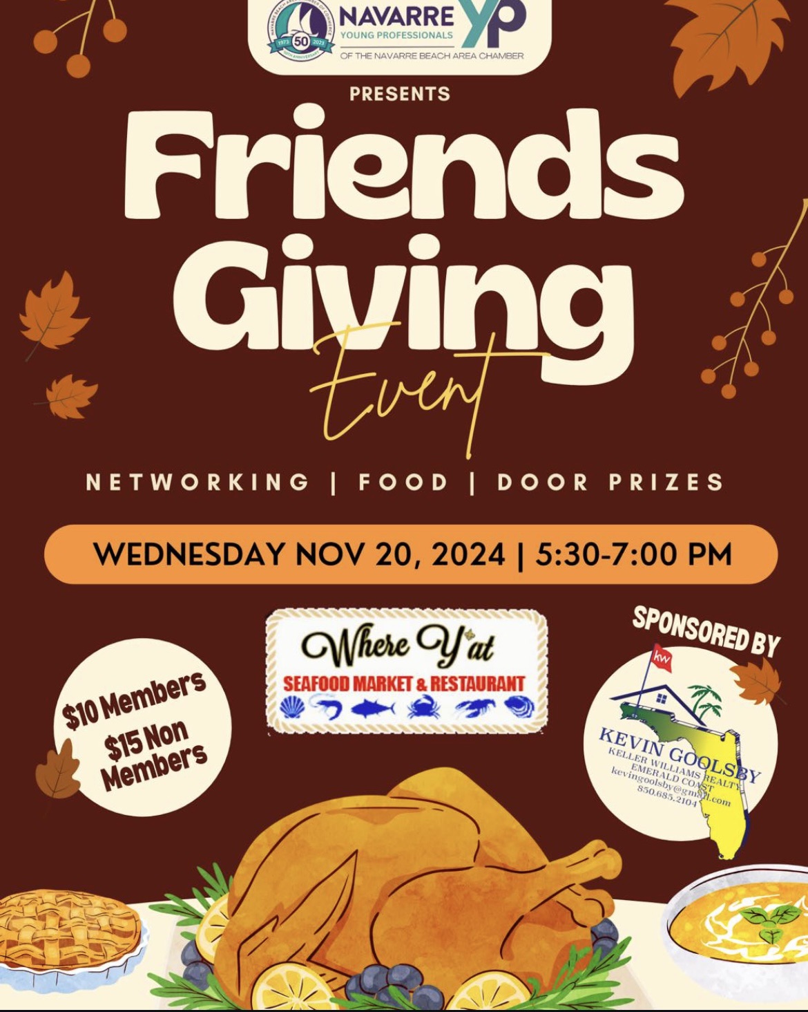 TONIGHT (5307pm) Navarre Young Professionals Friendsgiving Event at