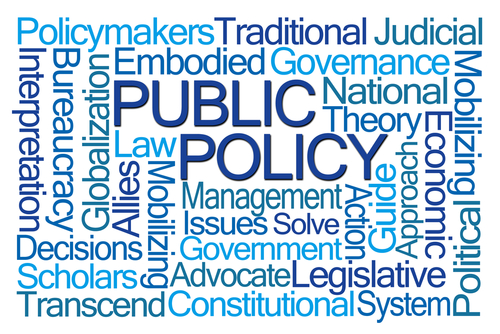 Public Policy Word Cloud on White Background