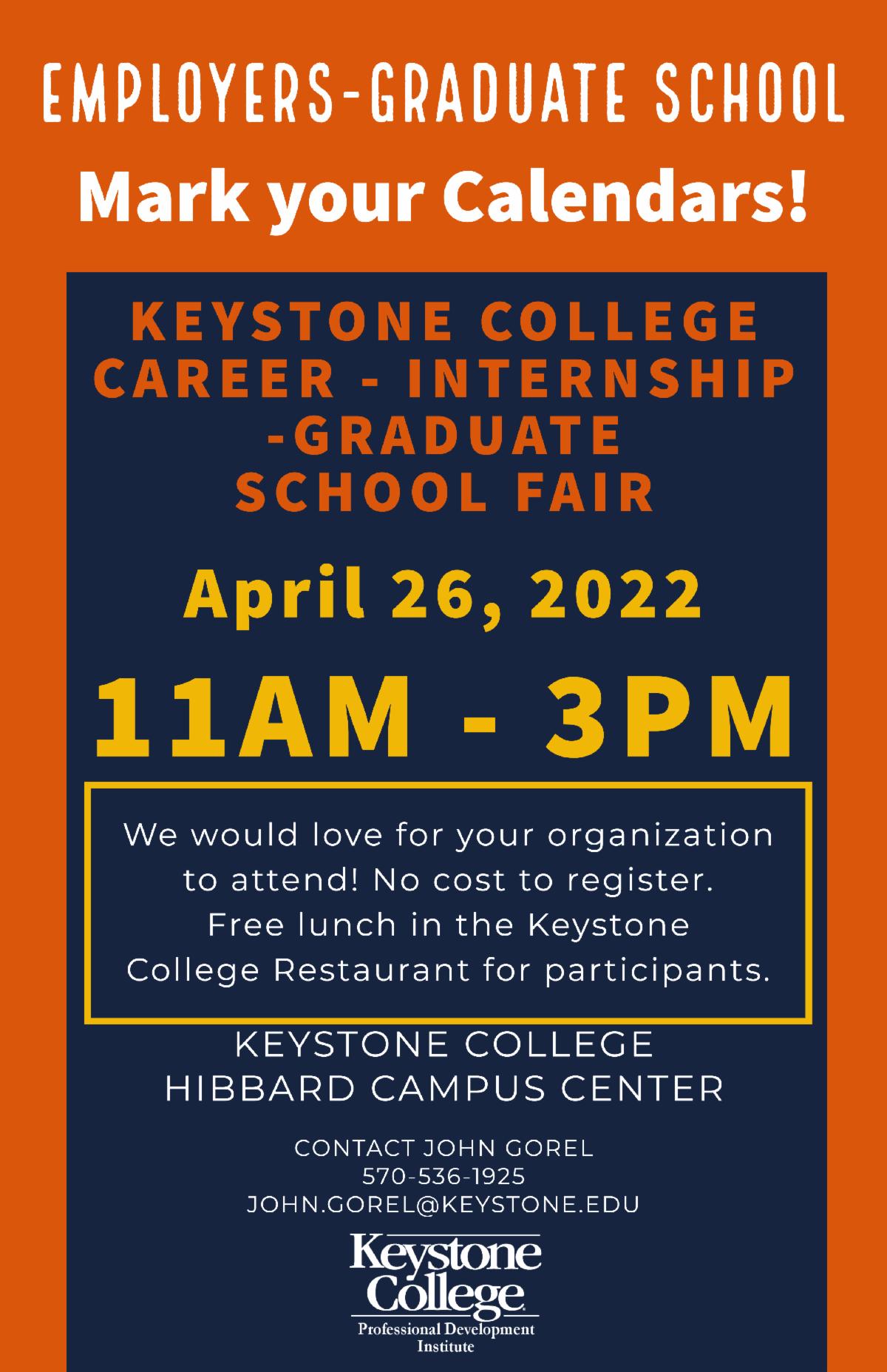Keystone College Spring 2022 Career-Internship-Graduate School Fair