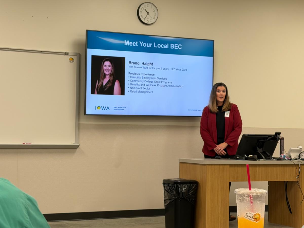 Business Engagement staff presenting information