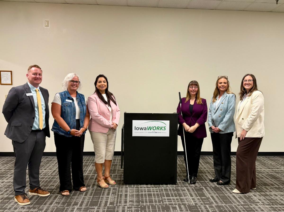 DOL, Iowa Dept of Ed, and EIWB staff at IowaWORKS