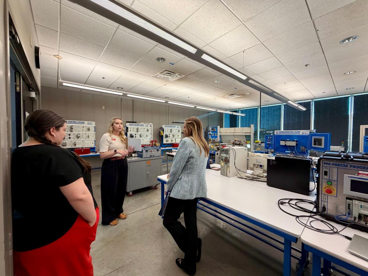 DOL and EICC staff in the electrical training lab