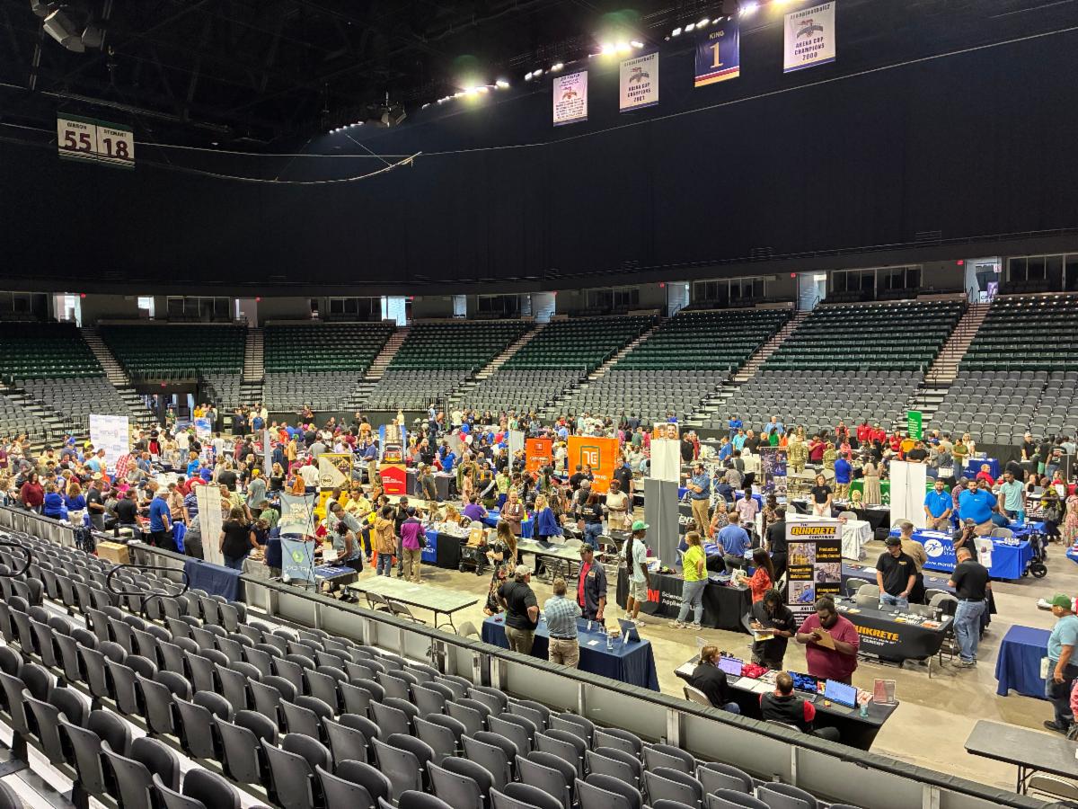 Aerial view of the job fair held at Vibrant Arena.