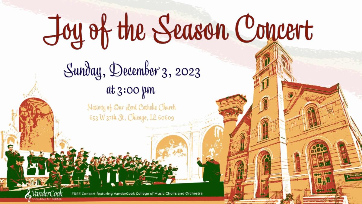 Joy of the Season Concert at Nativity of our Lord Catholic Church (652 W 37th Street) on Sunday, December 3, 2023 at 3:00 p.m. 