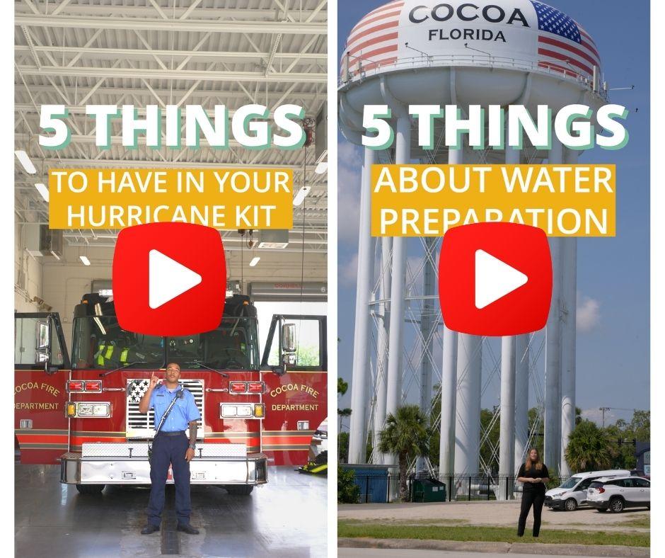Thumbnail YouTube images for 5 Things to have un your hurricane kit and 5 things to know about water preparation before a hurricane