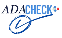 The ADA Check Logo consists of a graphic check mark and a series of puzzle pieces associated with Autism.
