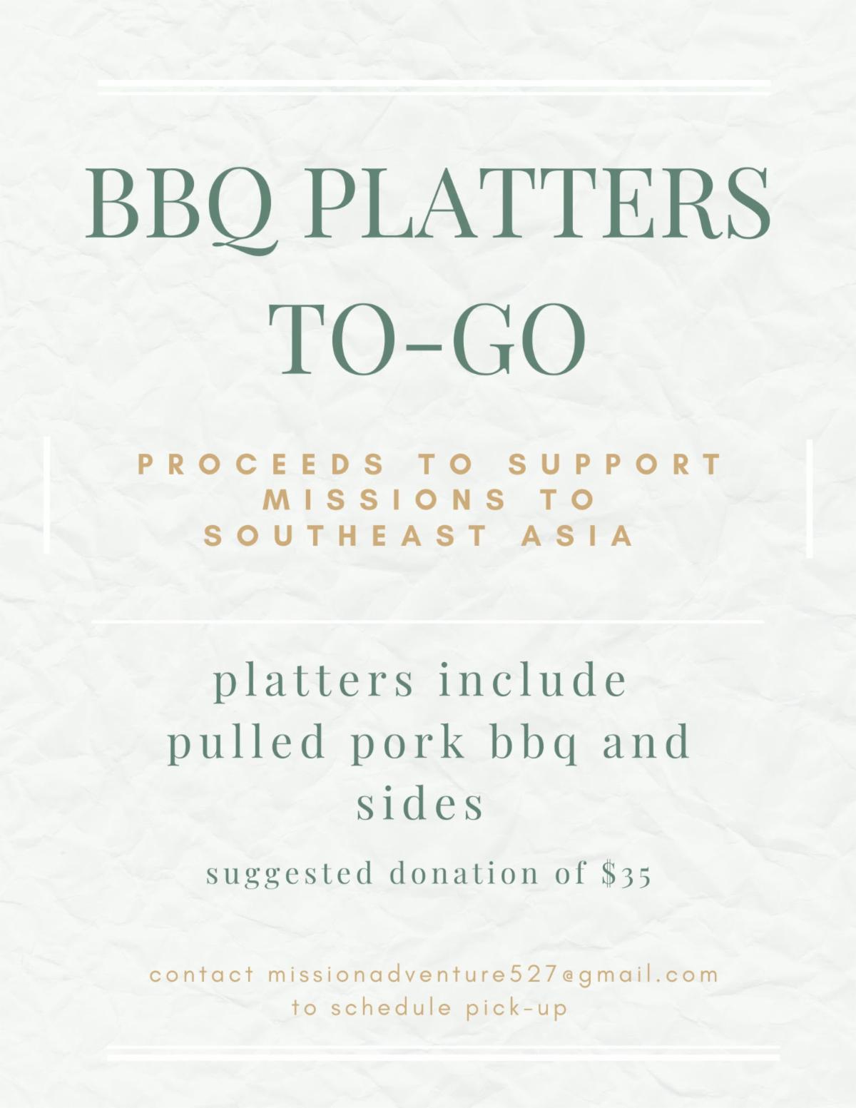 BBQ Platters to go!
