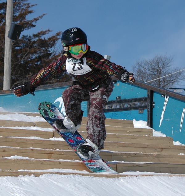 younger kid in terrain park