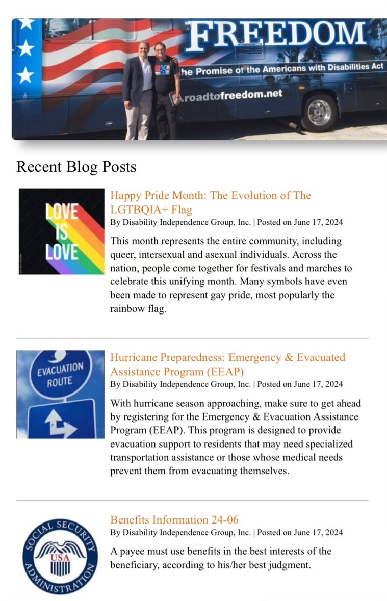 Screenshot of DIG Blog Page