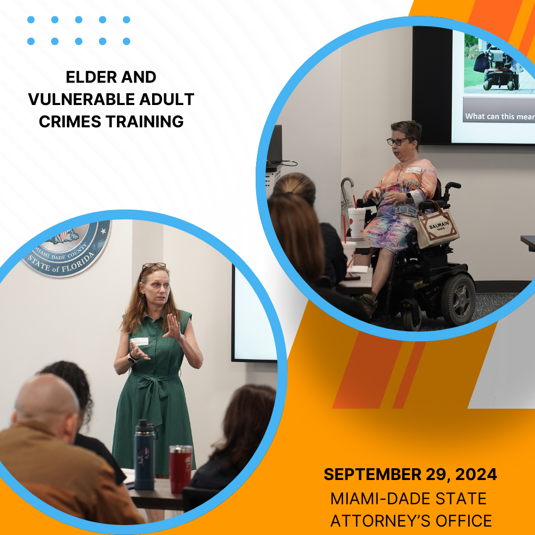 Photo collage of Debbie and Heidi speaking at a training session