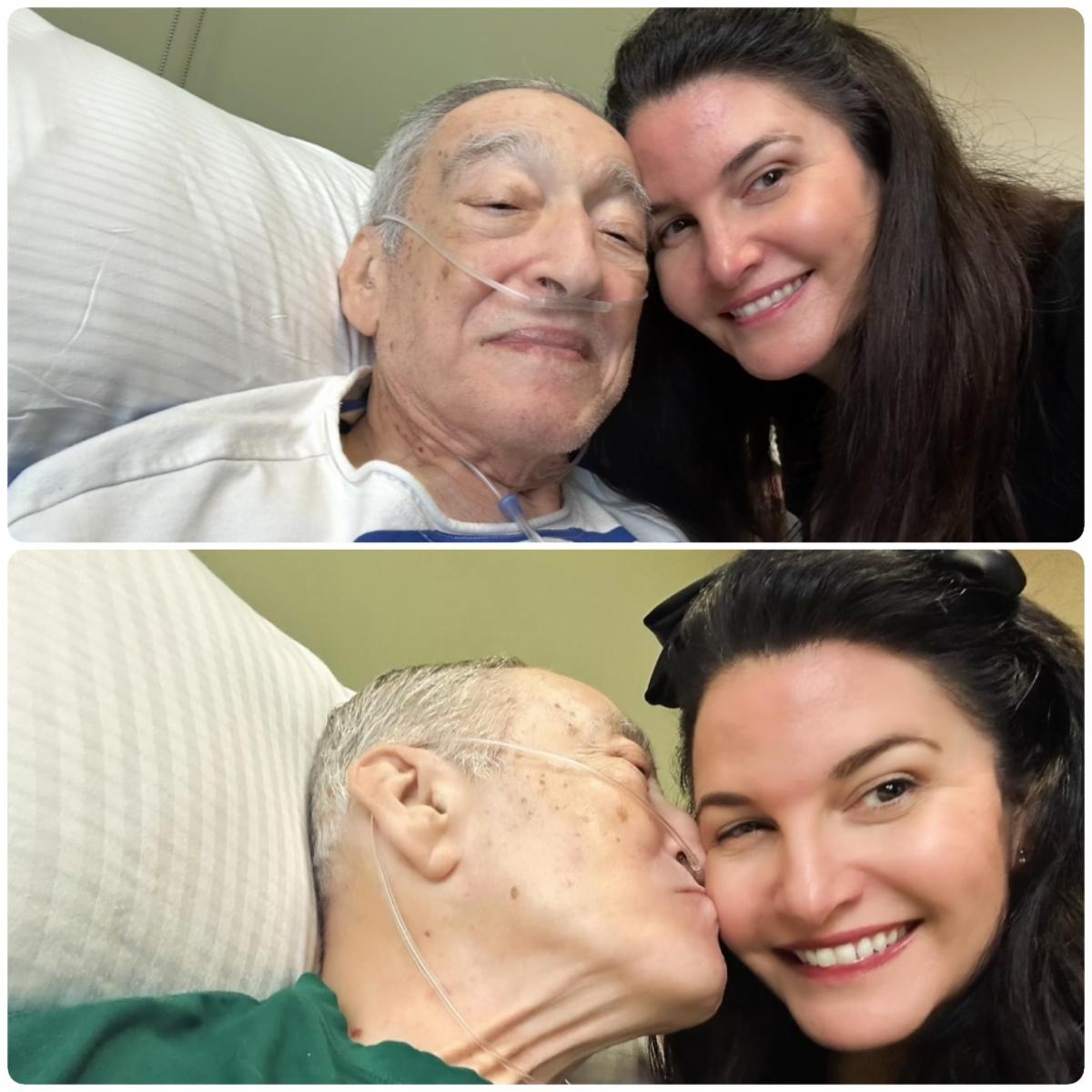 Photo collage of Justine with her Dad Robin