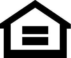 clip art of fair housing sign with a house with an equal sign inside of it