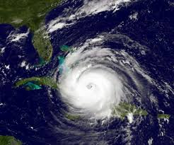 Satellite photo of a hurricane heading to Florida