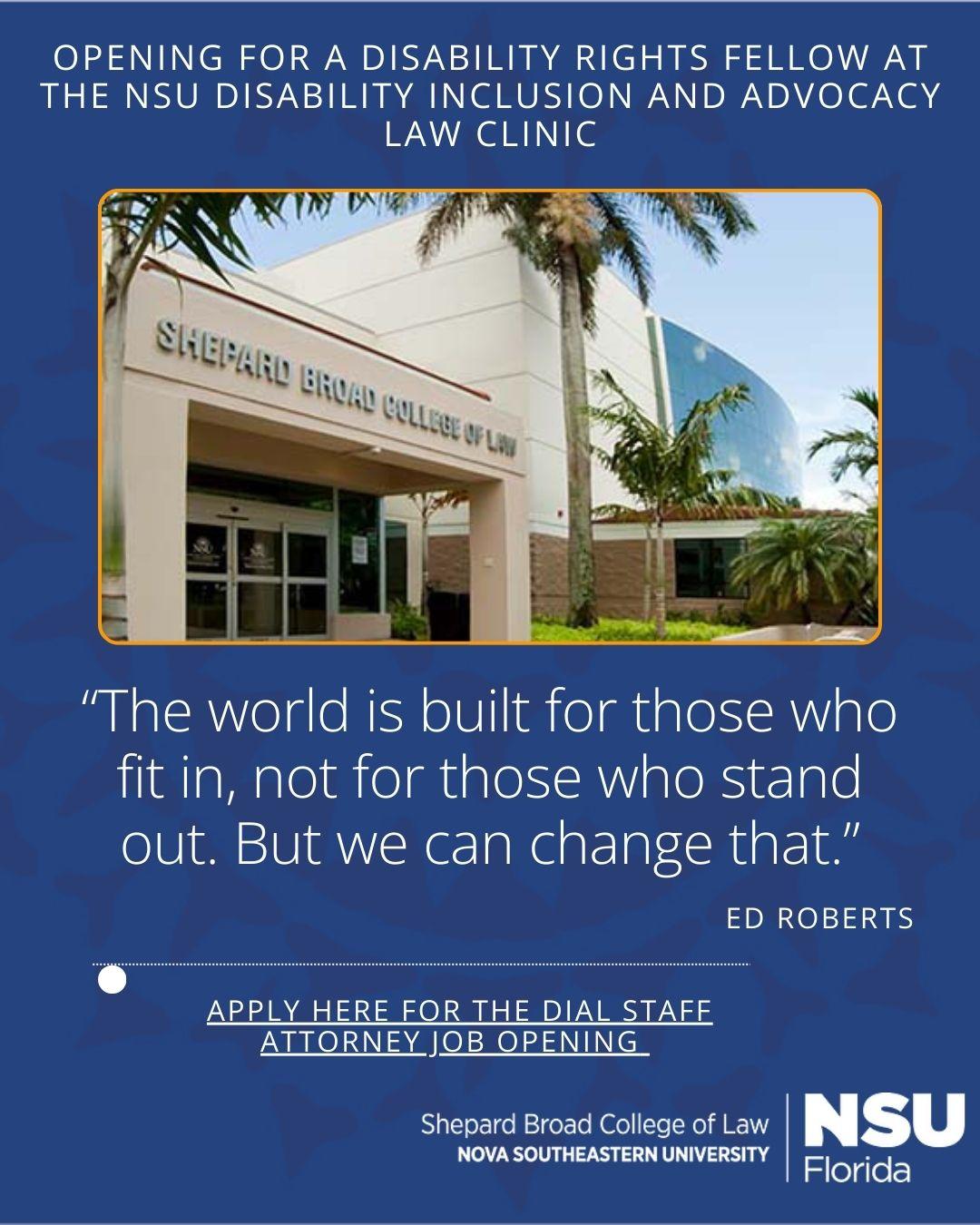 Ad for staff attorney job posting at NSU