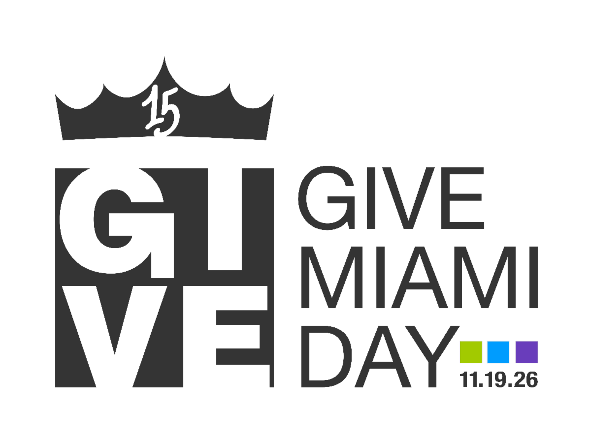 give miami day logo for 2026 in black ink with the number 15 at the top inside of a crown