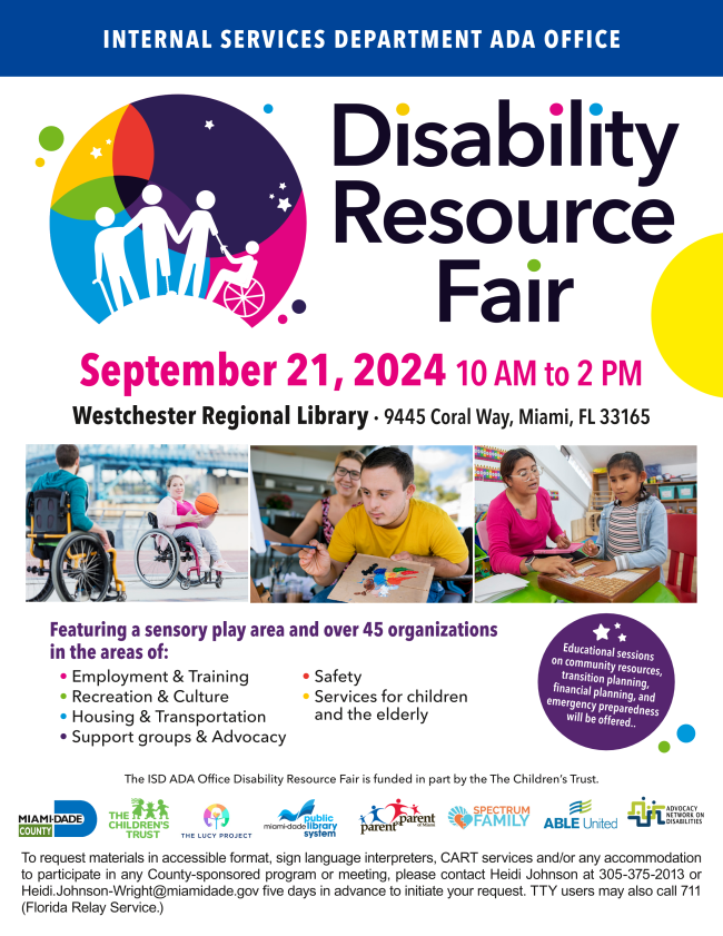 Disability Resource Fair multi-color flyer