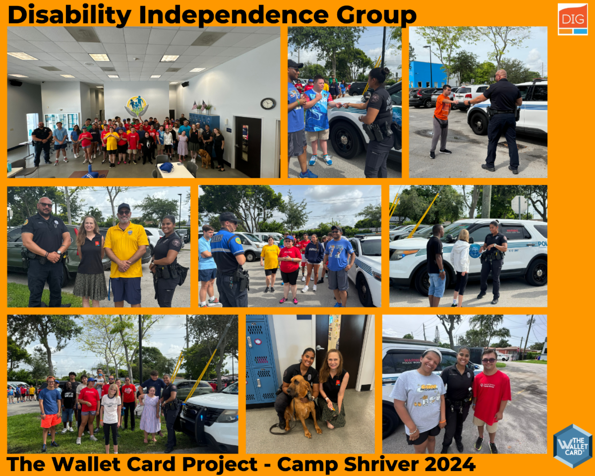 Photo Collage of DIG at Camp Shriver for the Wallet Card Project