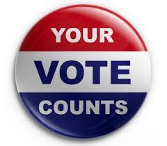 button that says your vote counts