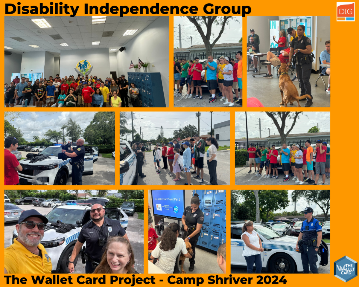 Photo Collage of DIG at Camp Shriver for the Wallet Card Project