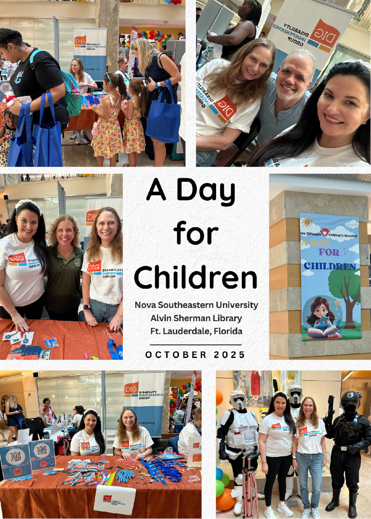 Photo collage of pictures from A Day for Children event