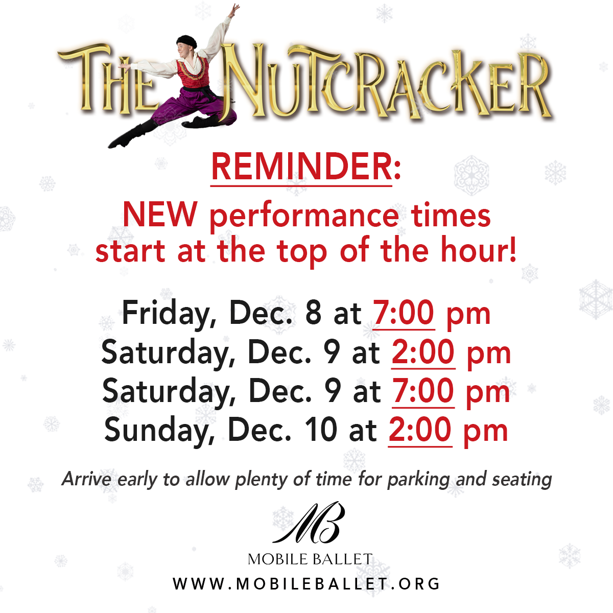 Know Before You Go NUTCRACKER Parking & Important Info