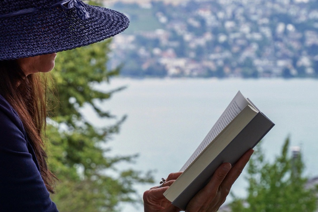 Woman reading a book