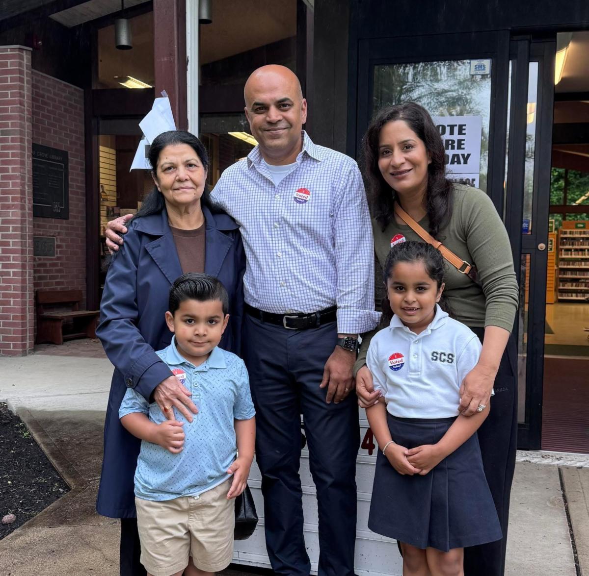 Family photo after voting