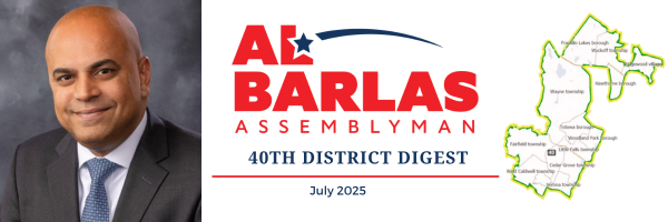 Al Barlas Assemblyman — 40th District Digest (July 2025) banner