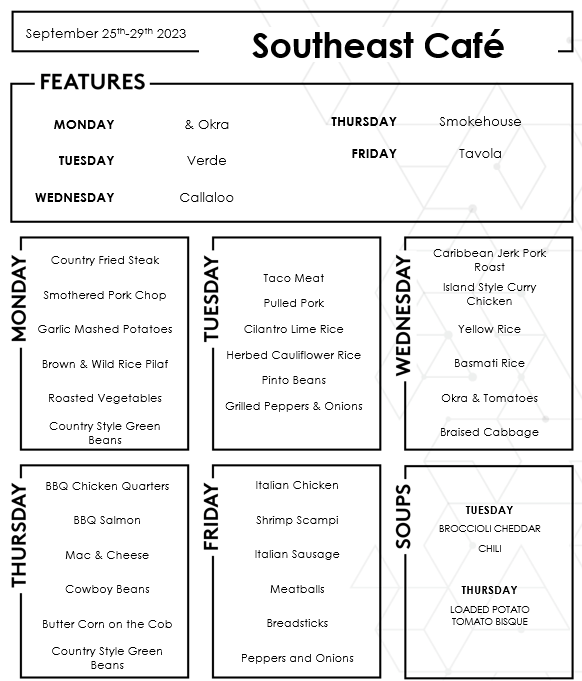 Jodean's $4.00 Menu Calendar 