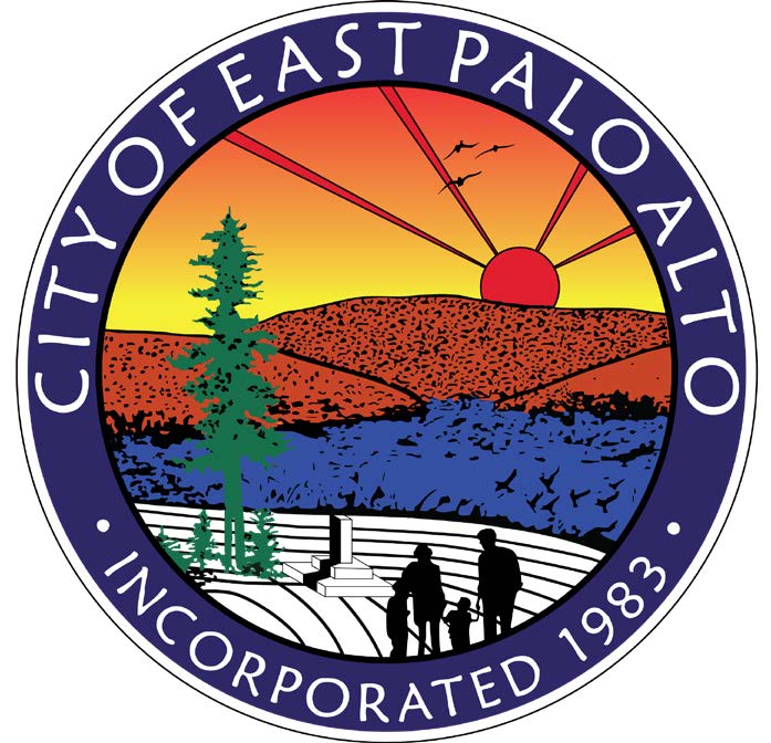 A circular seal of the City of East Palo Alto, incorporated 1983.