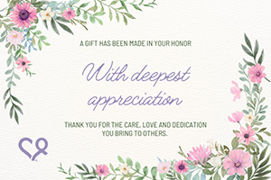 illustration of flowers and leaves in corners - With deepest appreciation
