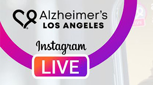 Alzheimer's Los Angeles logo and Instagram Live logo
