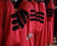 Professors in commencement regalia