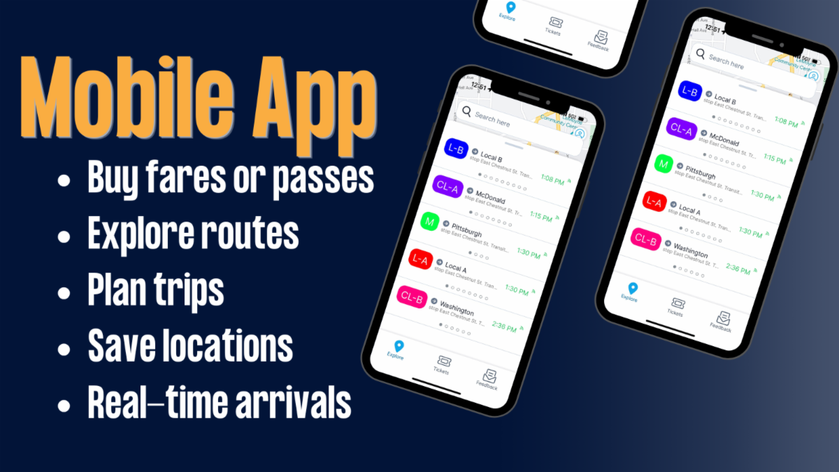 Mobile Application: Plan trips, bus passes, get real time arrival information