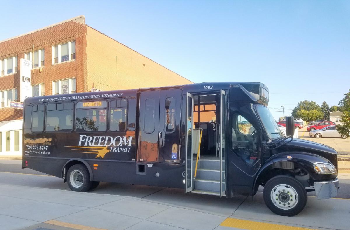 Bus at transit center
