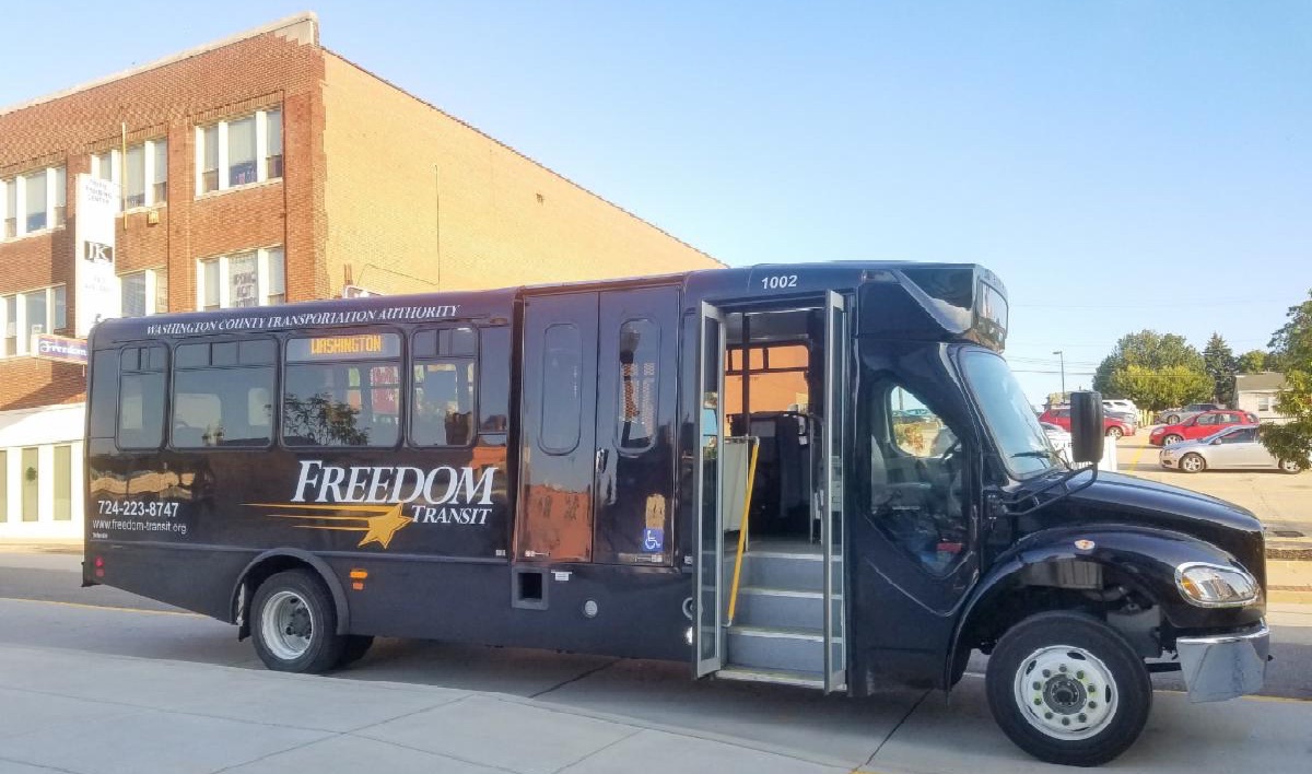 Bus at transit center