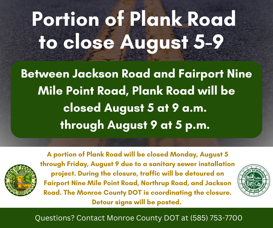 Plank Road Closure Graphic