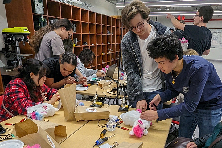 Students modify toys during Toy Hack-A-Thon event