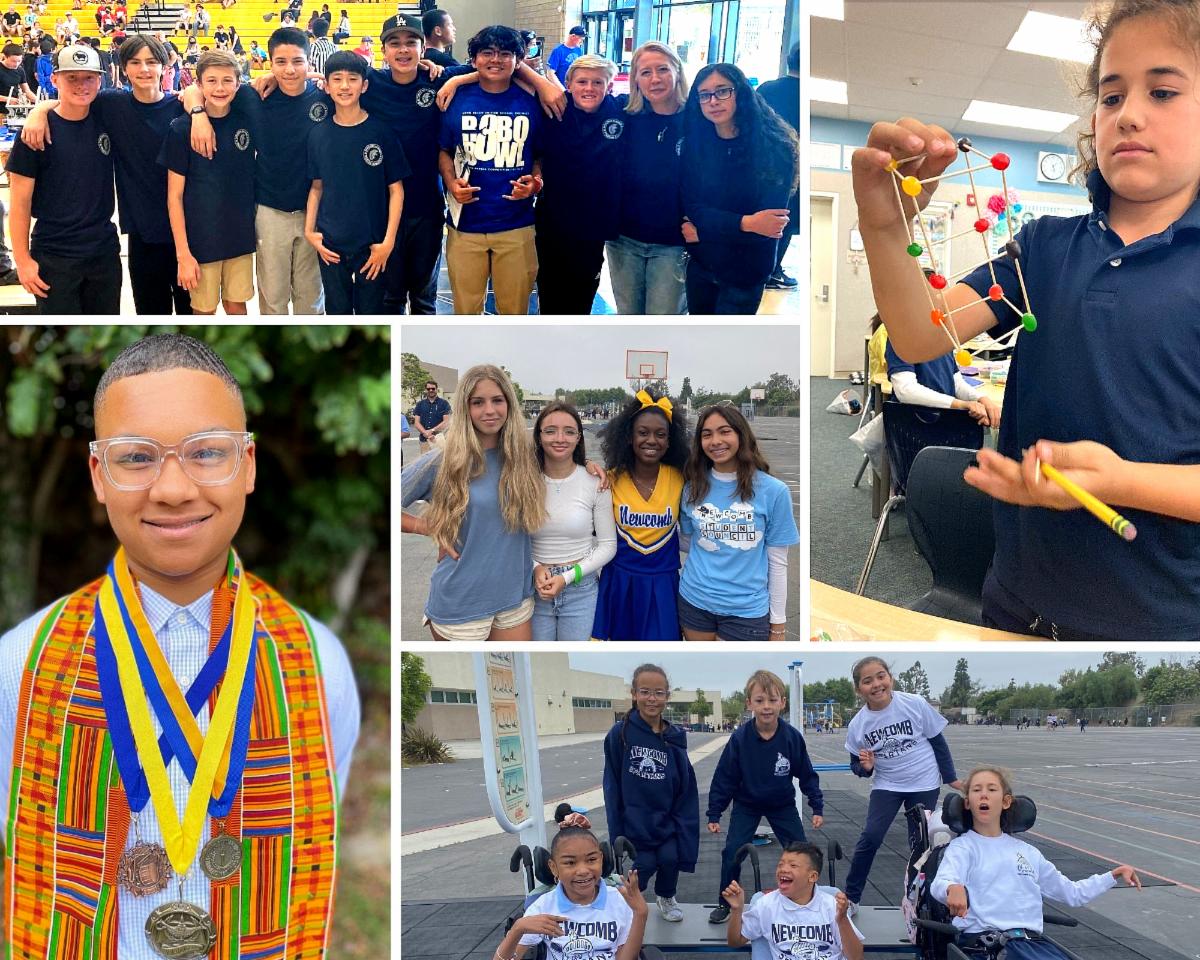 Photo collage of Newcomb Elementary Students