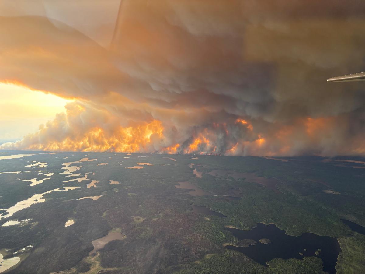 Wildfire near Flin Flon. Manitoba government photo
