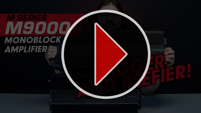m9000 amplifier video thumbnail with red play icon in center