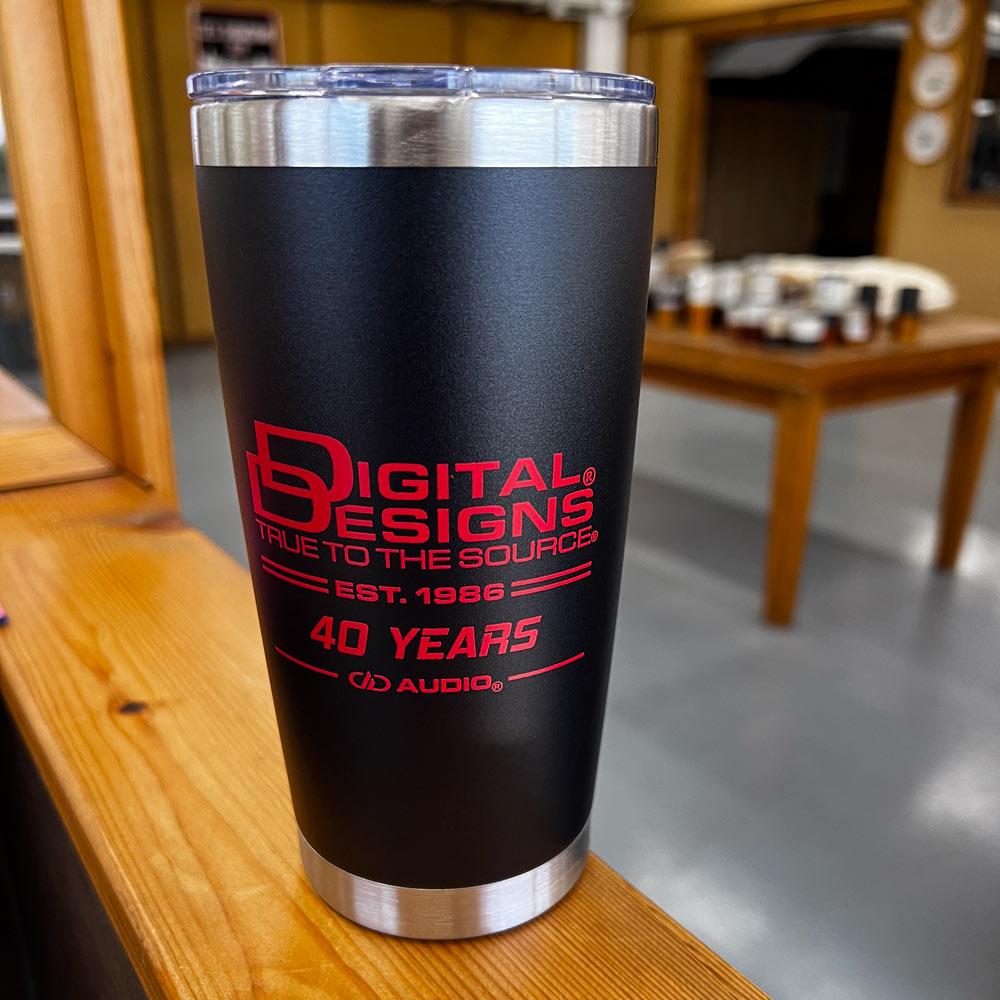 DD AUDIO 20oz Tumbler photo next to voice coils