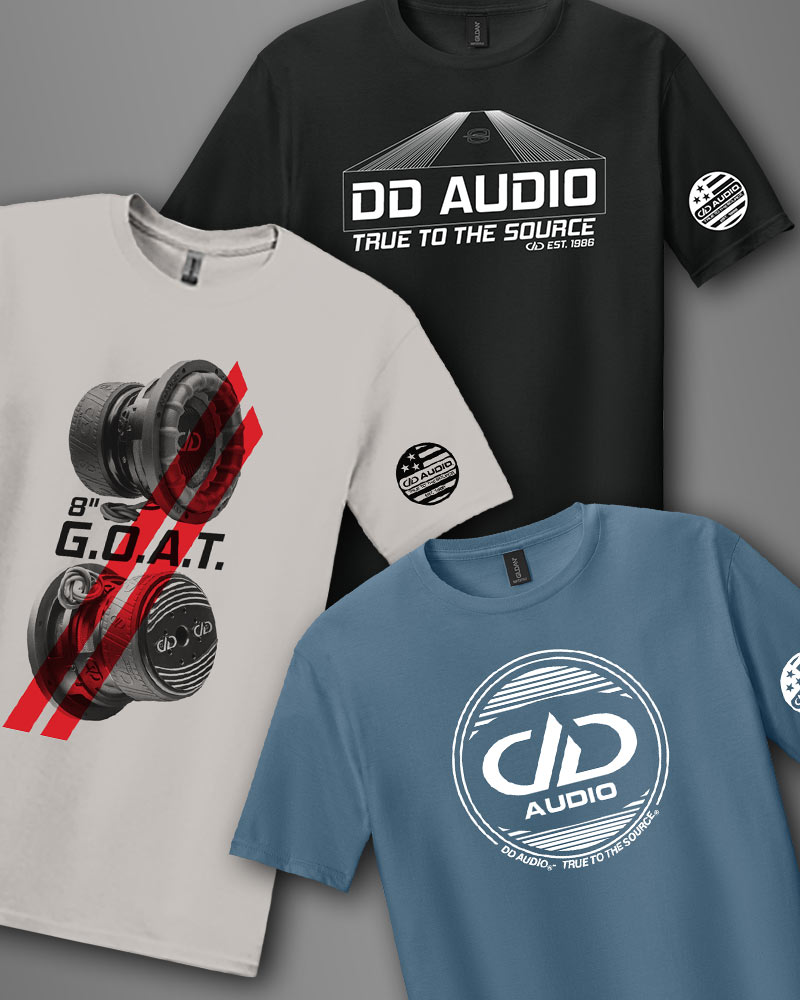 graphic of 3 different shirt designs scattered overlying each other