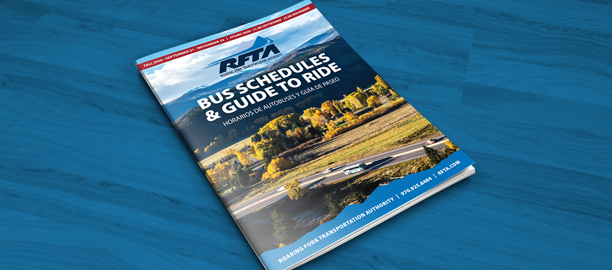 A printed FALL 2026 RFTA Guide to Ride and Bus Schedules booklet