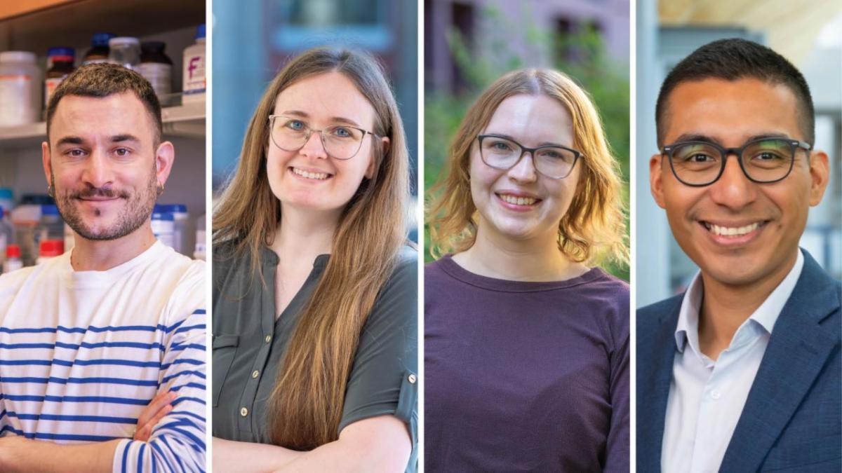 Image of four new CBS faculty who started at various times in the 2025 calendar year and bring diverse expertise to labs and classrooms