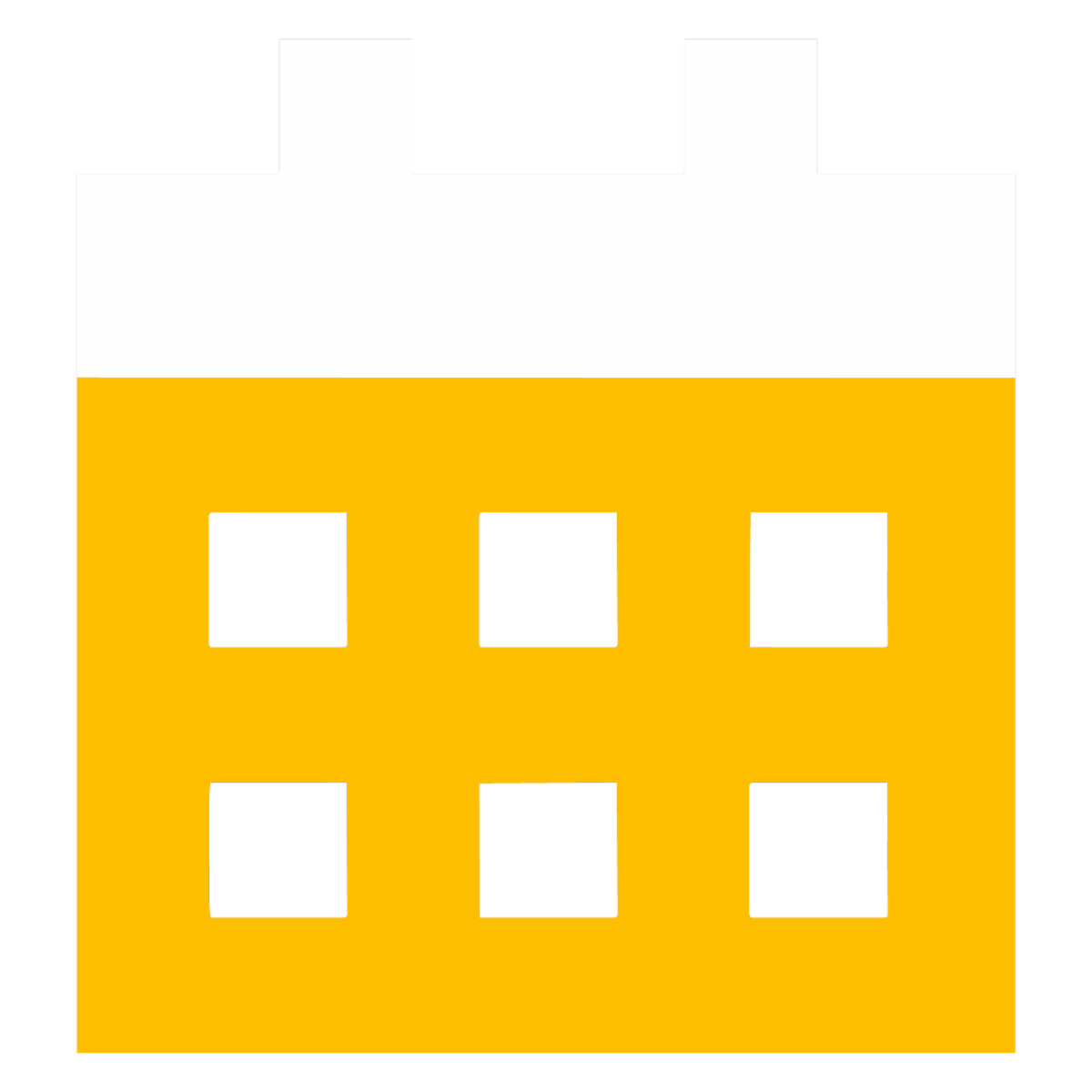 Simple graphic of a calendar in gold and white