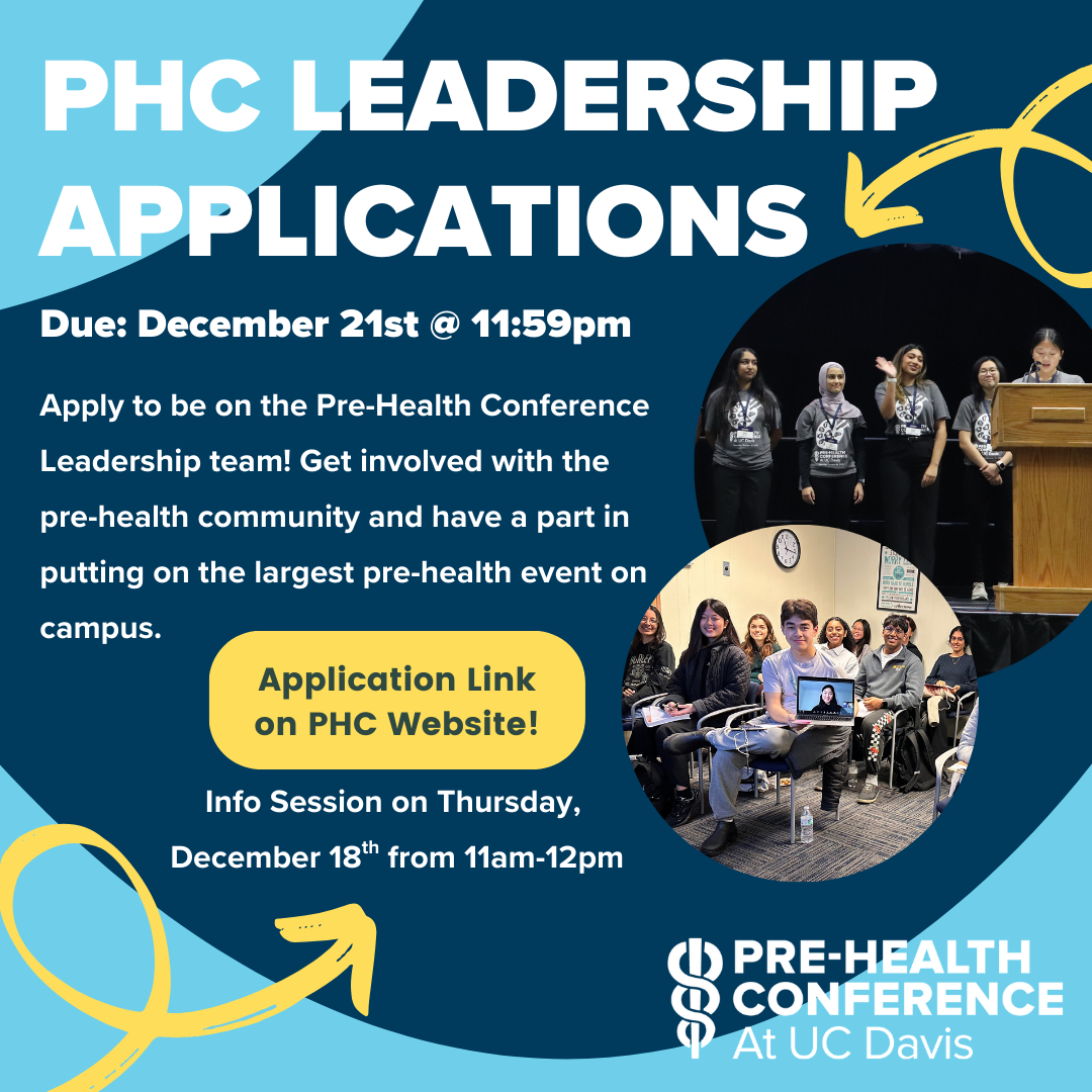 Image advertising for the Pre Health Conference Leadership Team Applications
