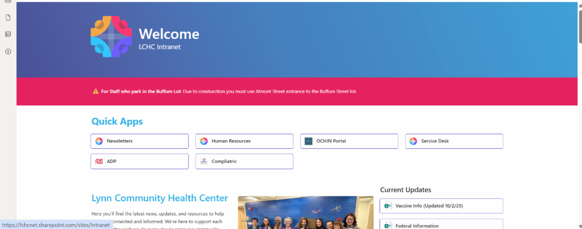SharePoint Update example page